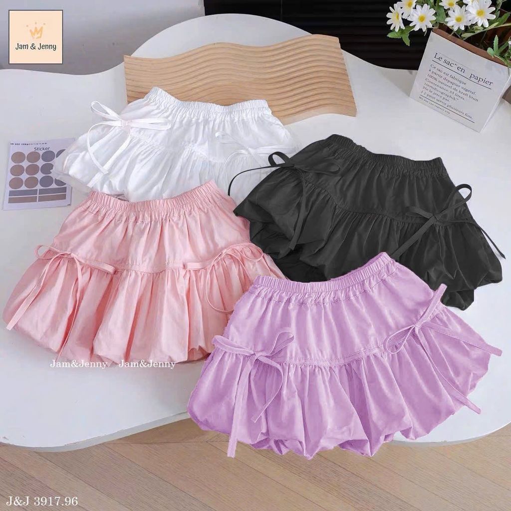JJ 3917 - Chân váy bí Jam & Jenny đính nơ nhiều màu cho bé gái size 2-12y