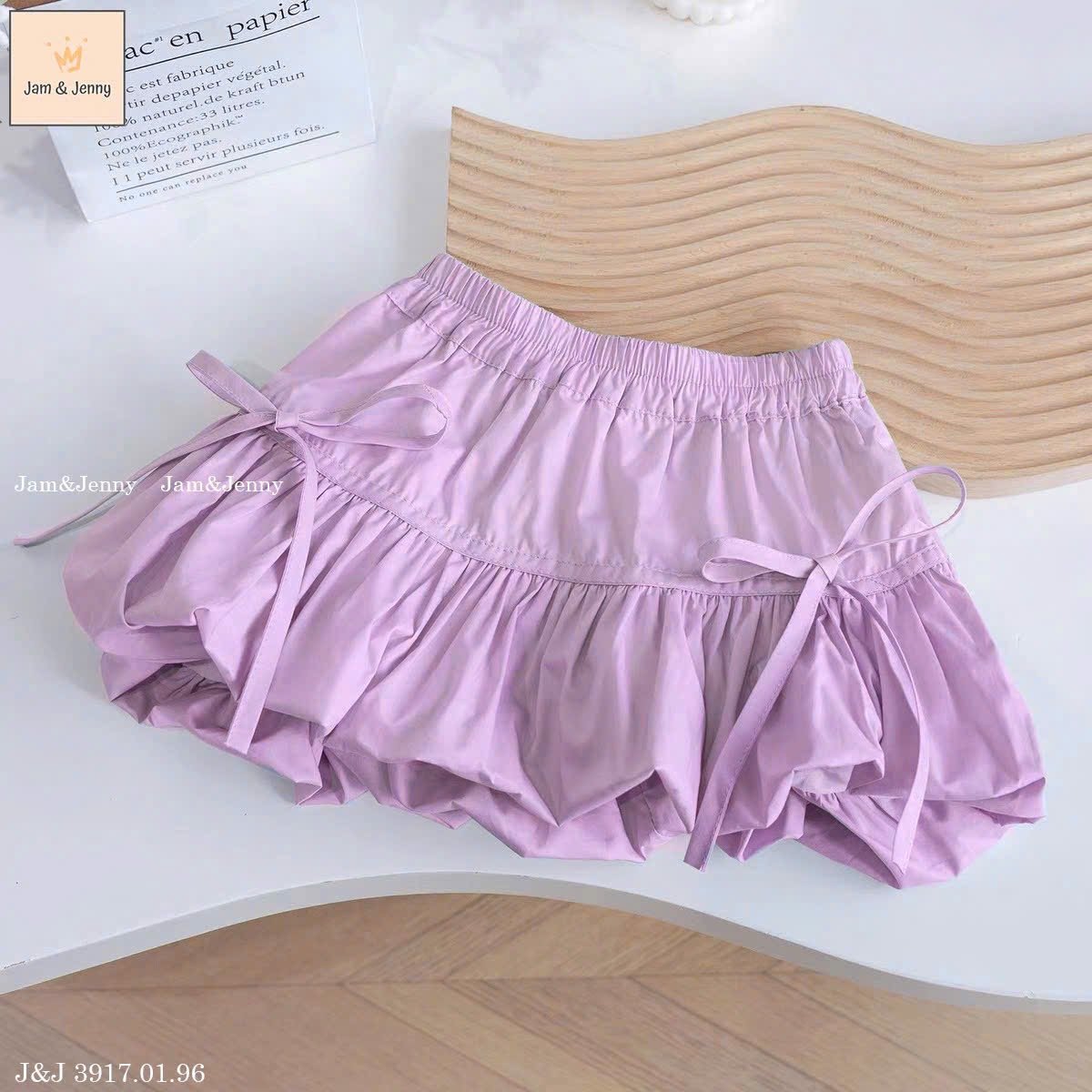 JJ 3917 - Chân váy bí Jam & Jenny đính nơ nhiều màu cho bé gái size 2-12y