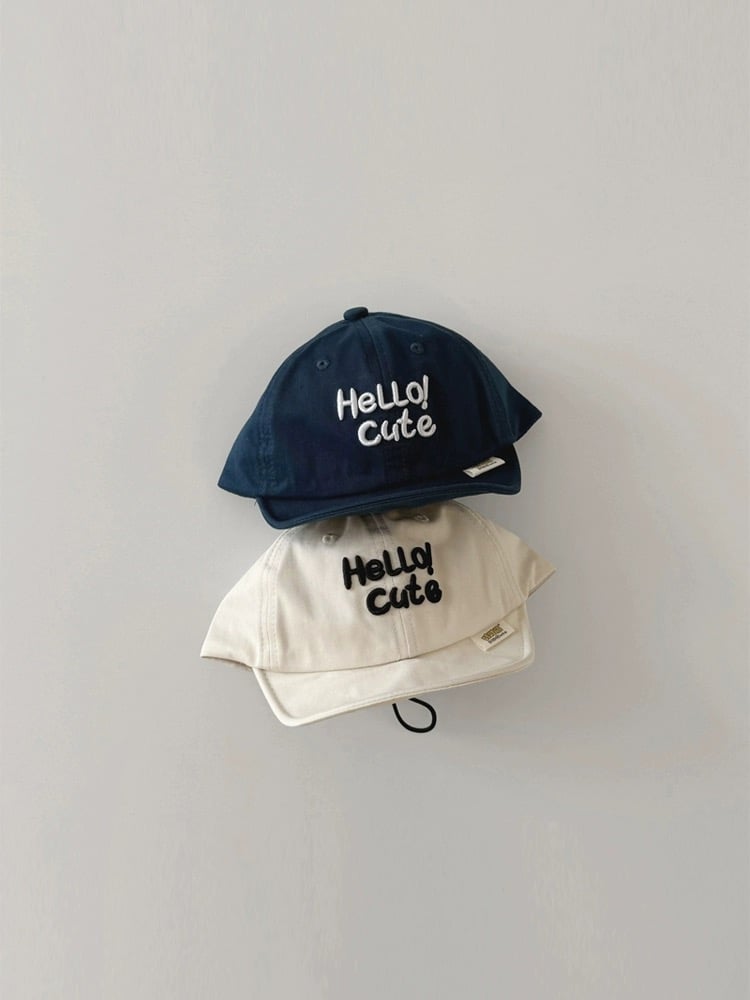 Mũ lưỡi le vành mềm Hello cute trơn màu BTBG size 3-12m