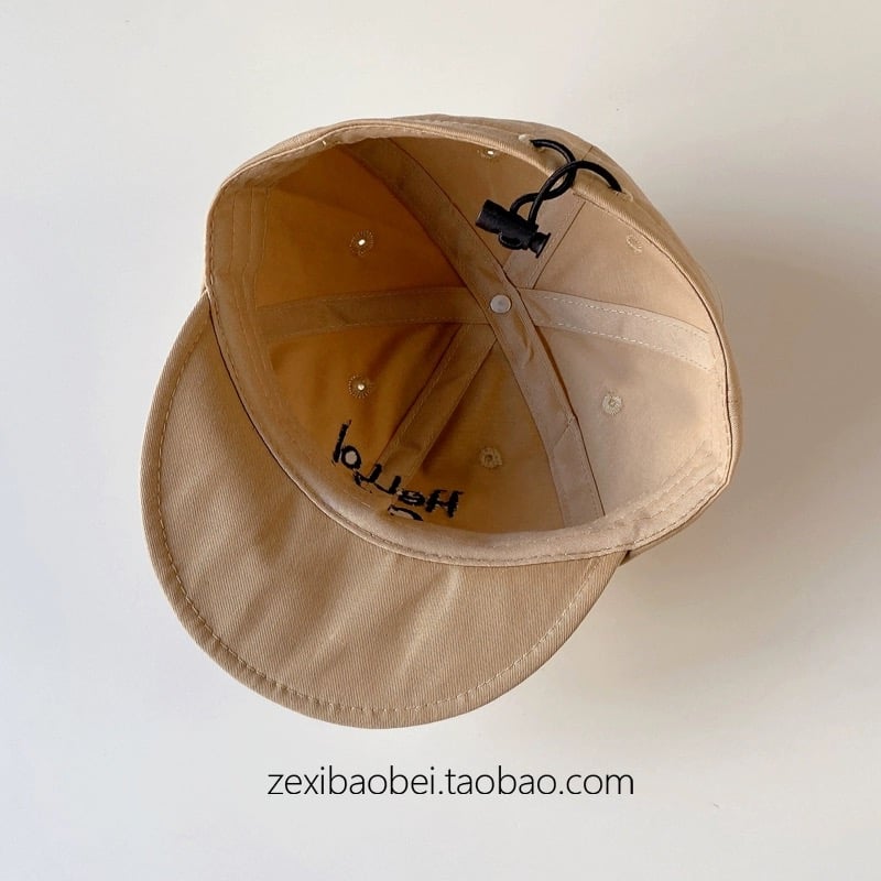 Mũ lưỡi le vành mềm Hello cute trơn màu BTBG size 3-12m