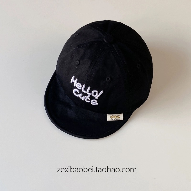 Mũ lưỡi le vành mềm Hello cute trơn màu BTBG size 3-12m