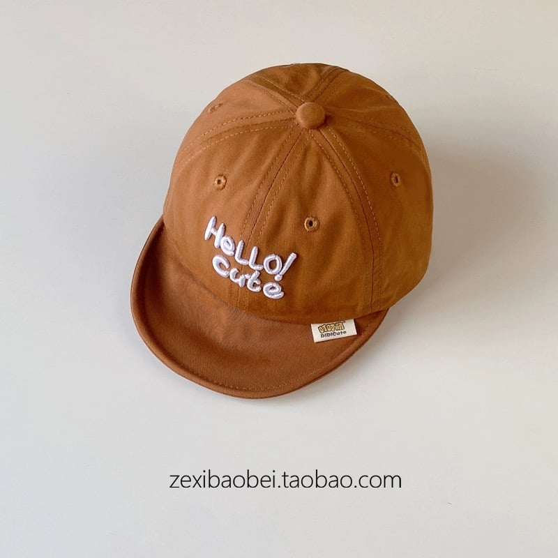 Mũ lưỡi le vành mềm Hello cute trơn màu BTBG size 3-12m
