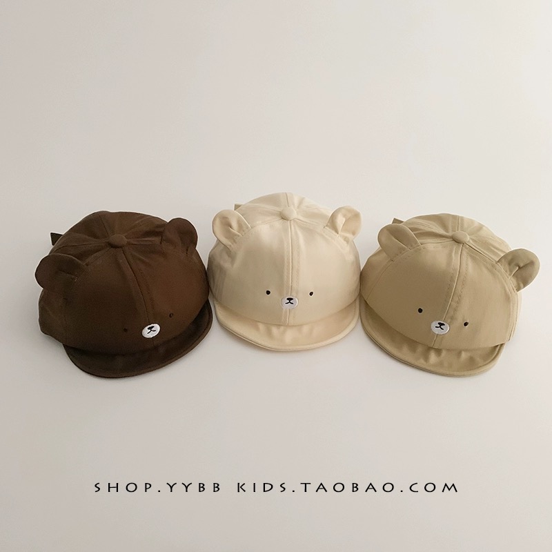 Mũ lưỡi le vành mềm mặt gấu tai nhỏ cute nhiều màu BTBG size 3-18m