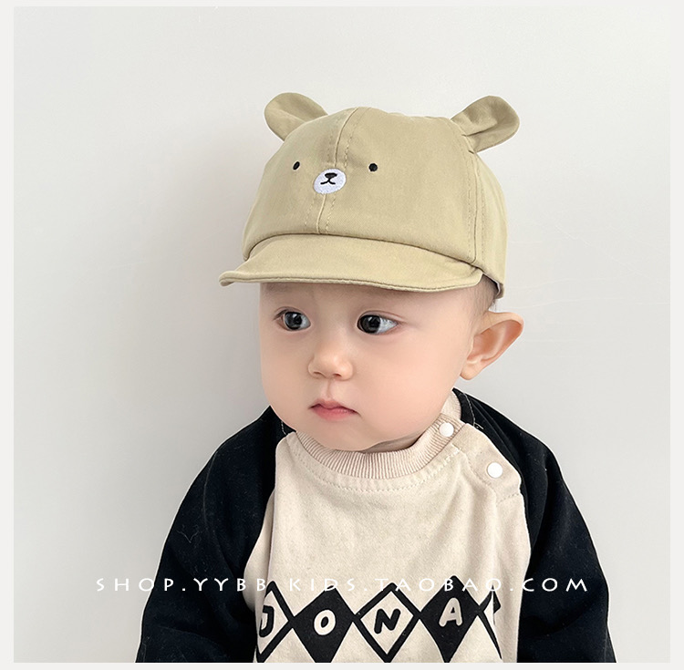 Mũ lưỡi le vành mềm mặt gấu tai nhỏ cute nhiều màu BTBG size 3-18m