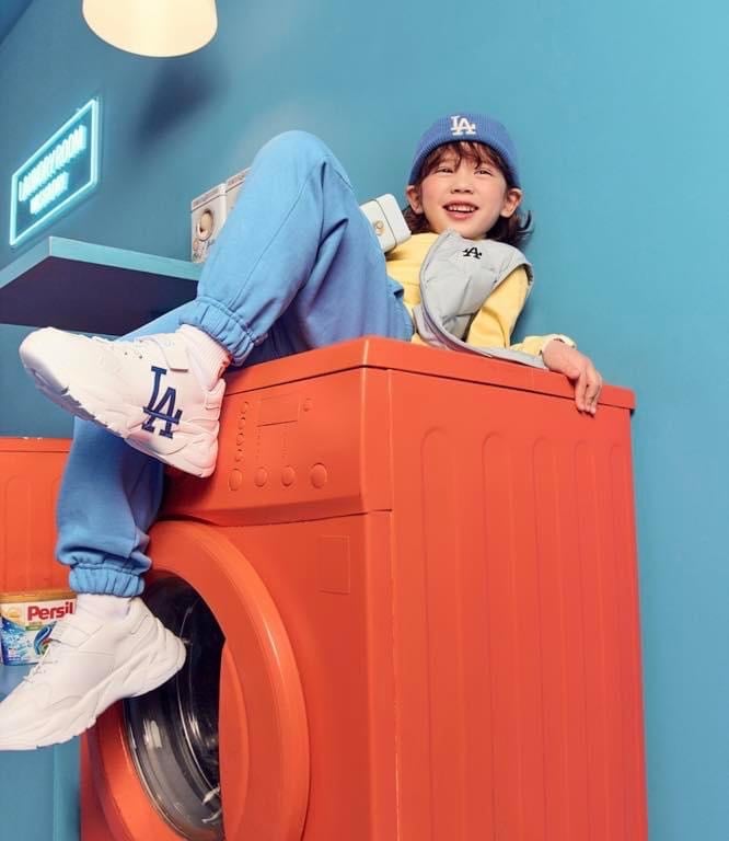 Giày M.L.B Kids BigBall Chunky A LA, Dodgers màu trắng chữ LA