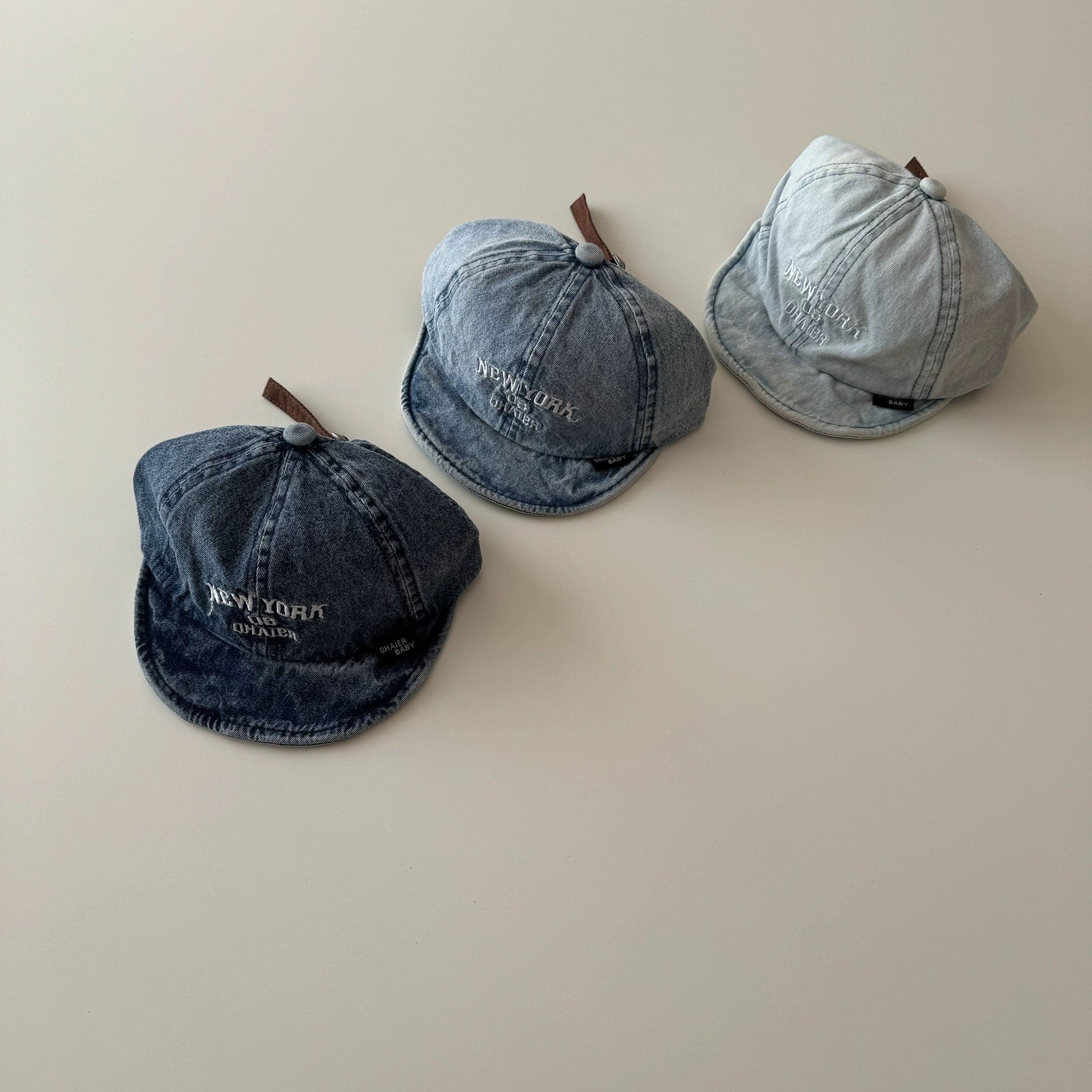 Mũ lưỡi le vành mềm denim Newyork BTBG size 3m-2y