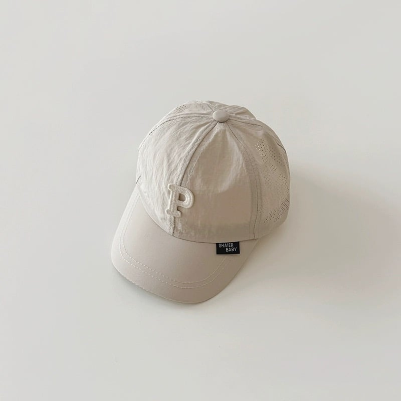 Mũ lưỡi trai vải gió đính chữ P nhiều màu BTBG size 2-5y