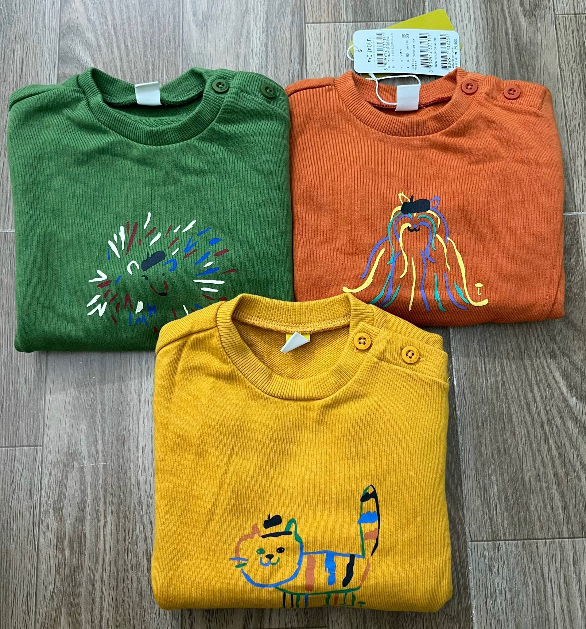 Áo nỉ da cá Moimoln hình động vật 3 màu size 90 - 130