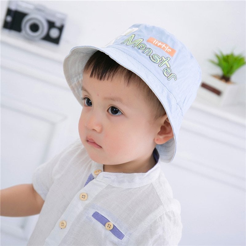 Mũ vải vành Miller BT - 2 mặt xanh/be little monster/cheeky