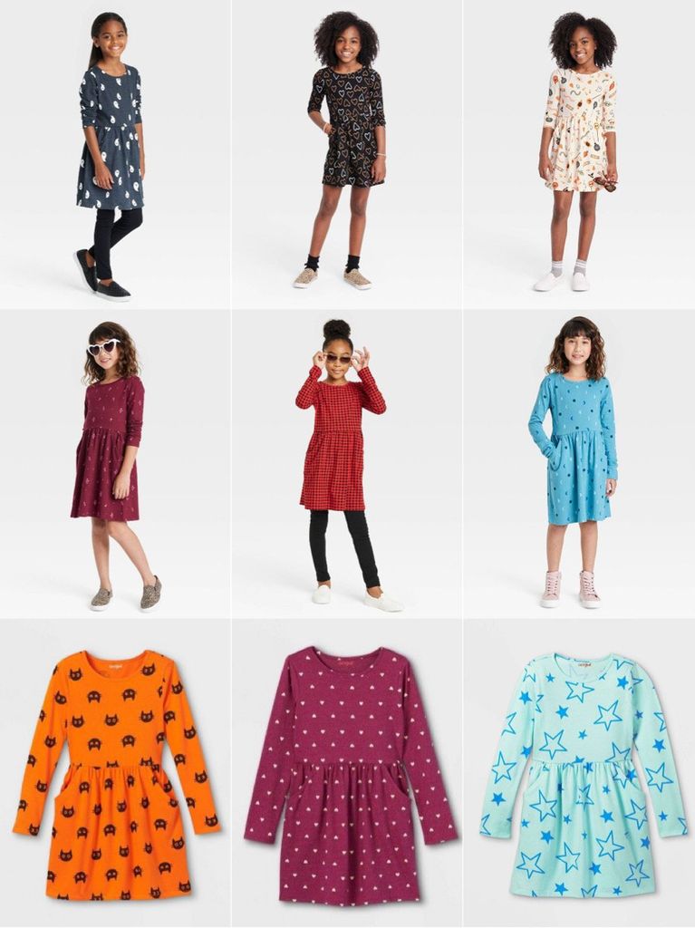 Váy cotton Cat Jack dài tay BG size 5-18y ( Bảng màu 2)