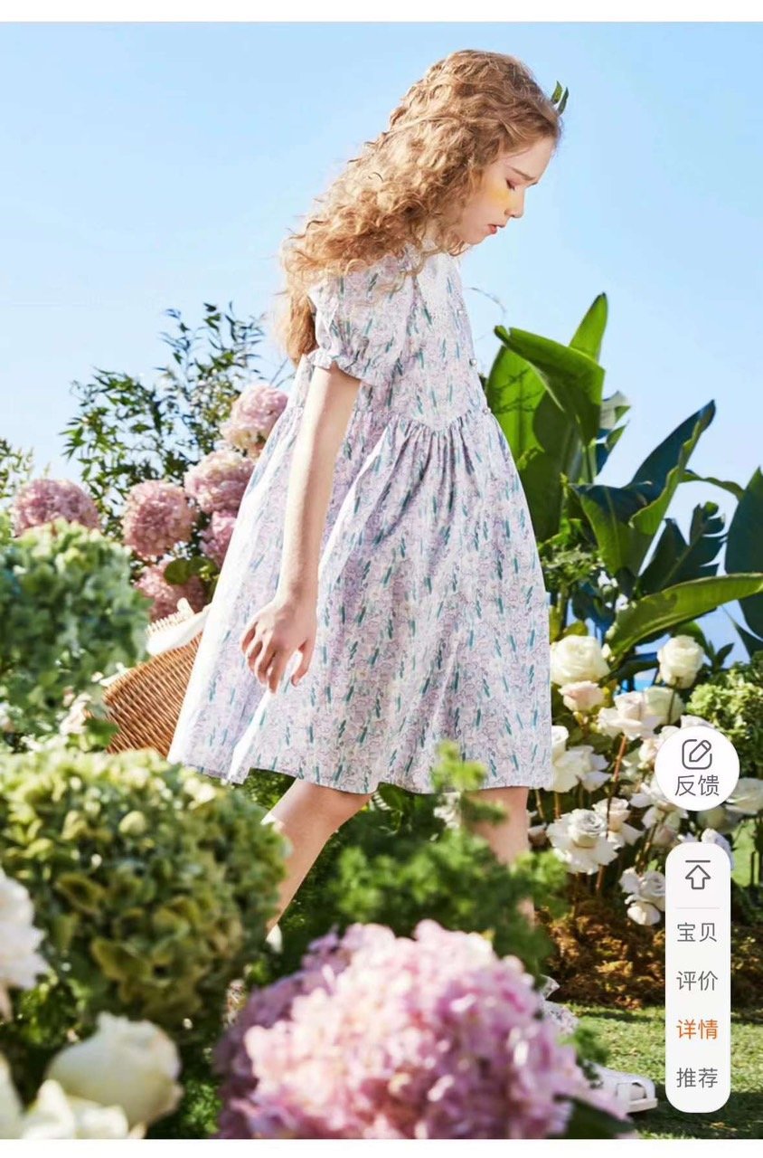 V00029 - Váy thô hoa nhí cổ peterpan đính ren trắng 2 màu size 90-160