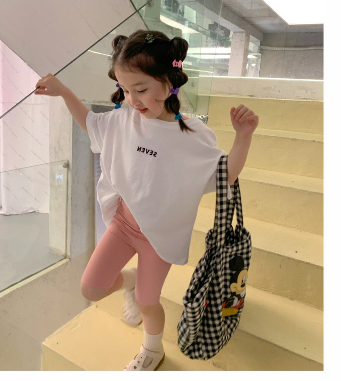 Quần legging biker thun tăm 5 màu Bé Gái size 120 / 130 / 140