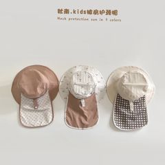 Mũ vải vành gáy chống nắng tone nâu be nhiều màu cho bé size 6m-6y