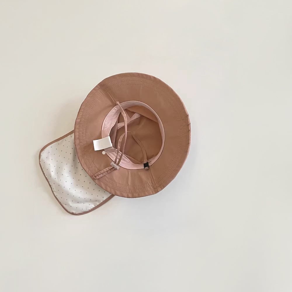Mũ vải vành gáy chống nắng tone nâu be nhiều màu cho bé size 6m-6y