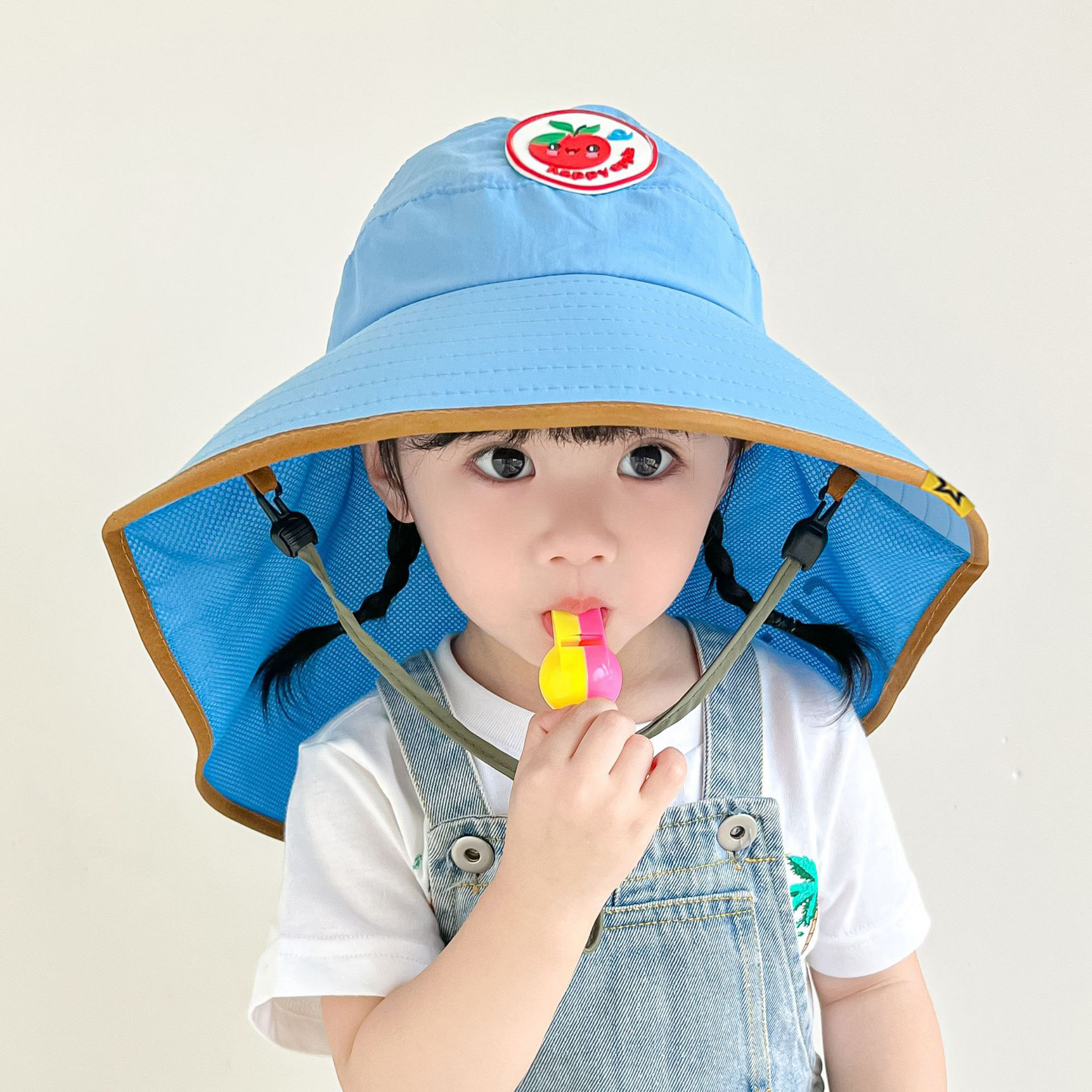 Mũ vành rộng chống nắng Cute Apple nhiều màu cho bé