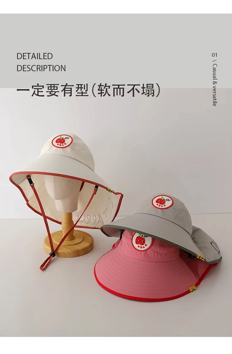 Mũ vành rộng chống nắng Cute Apple nhiều màu cho bé