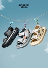 SD02 - Sandal Mario siêu nhẹ quai dán nhiều màu cho bé size 24-29