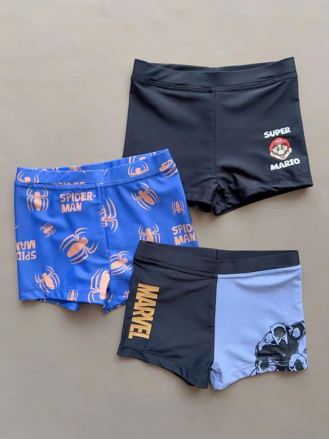 Bộ bơi Marvel dư xịn Mario, Spiderman, Black Panther bé trai size 2-8y