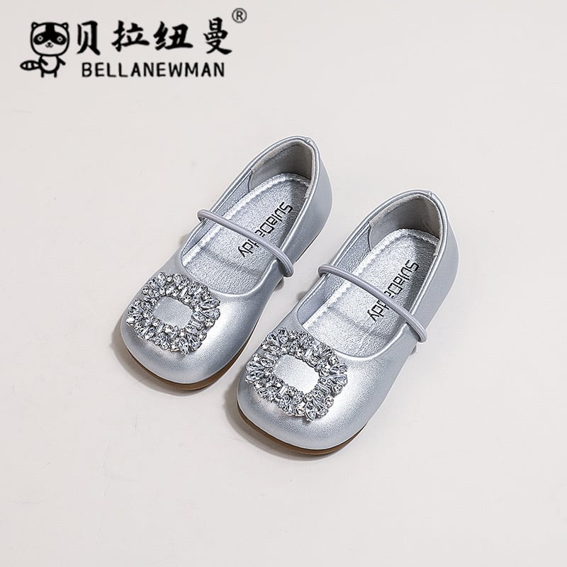 FK 128 - Giày búp bê đính vòng hạt 3 màu cho bé gái size 23-34