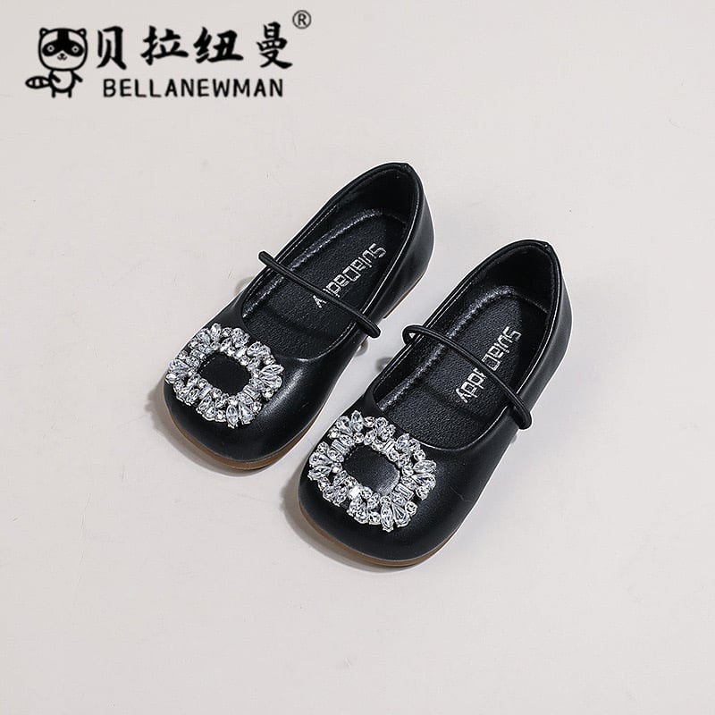 FK 128 - Giày búp bê đính vòng hạt 3 màu cho bé gái size 23-34