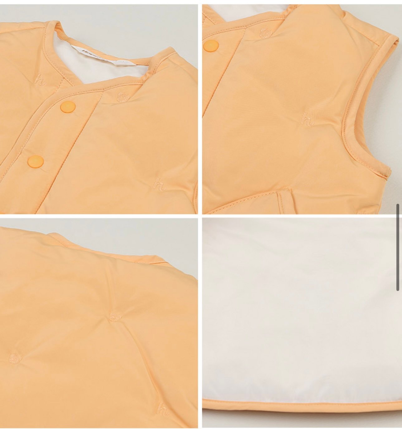 Áo gile lông vũ siêu nhẹ Happy Land xuất Hàn 2 màu kem/vàng cho bé size 90-120