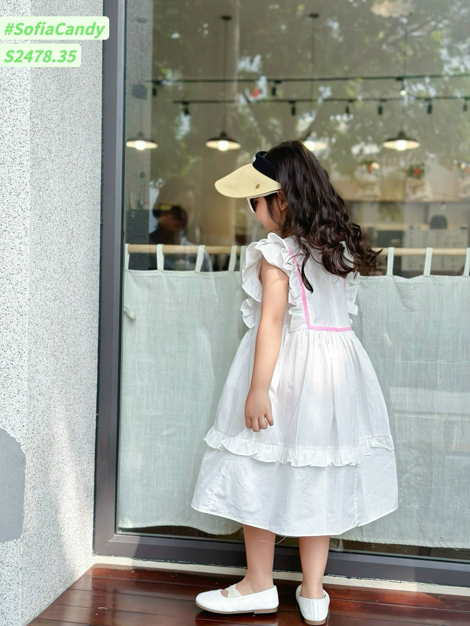 Váy Sofia Candy tiểu thư tay cánh tiên thêu hoa ngực nhiều màu BG size 1-10y