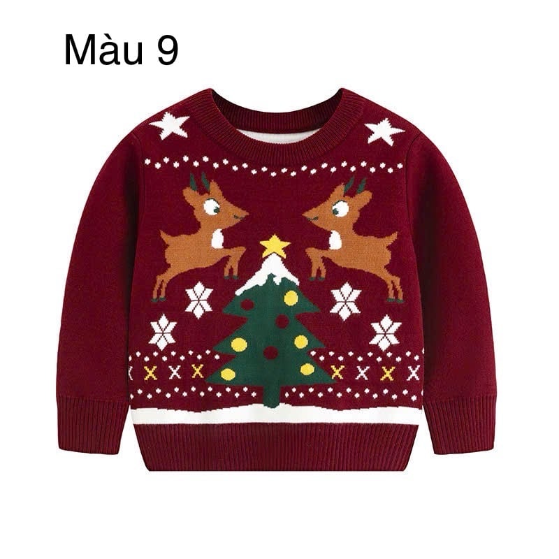 Áo len hoạ tiết Noel nhiều màu cho bé size 2-7y