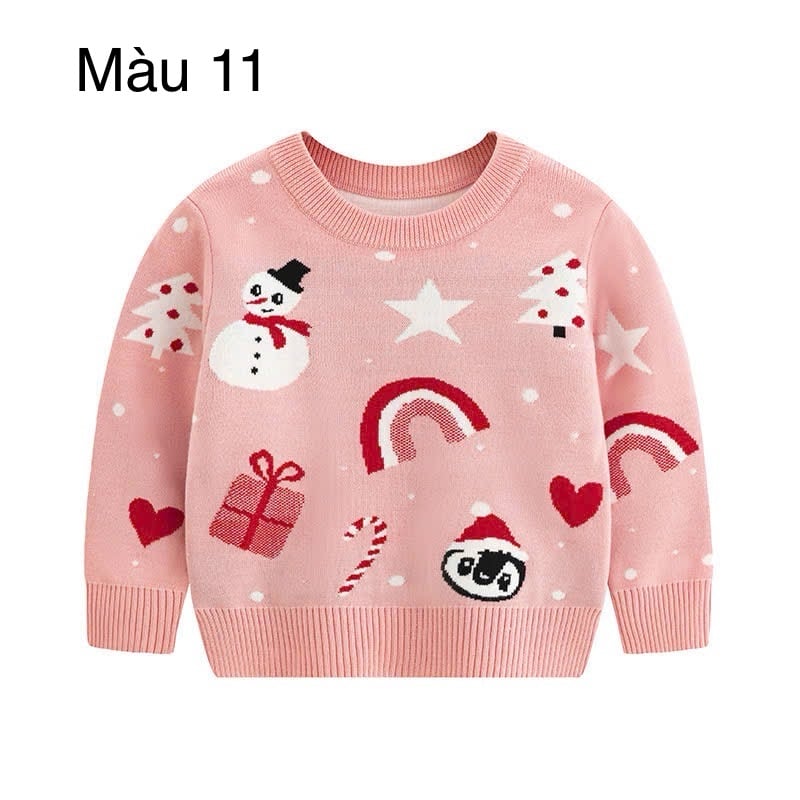 Áo len hoạ tiết Noel nhiều màu cho bé size 2-7y