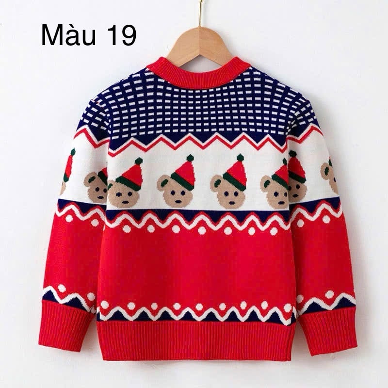 Áo len hoạ tiết Noel nhiều màu cho bé size 2-7y