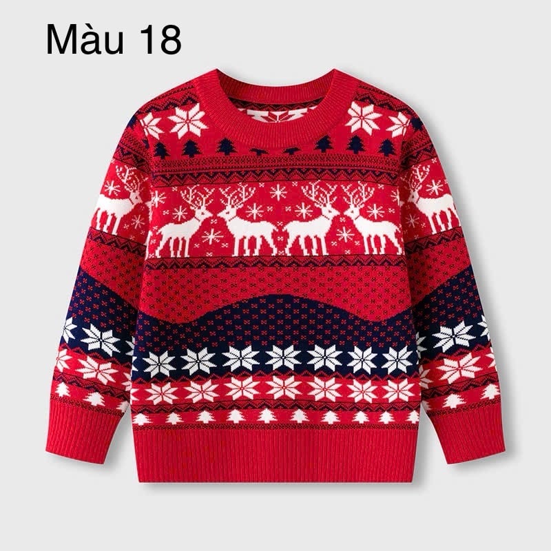 Áo len hoạ tiết Noel nhiều màu cho bé size 2-7y