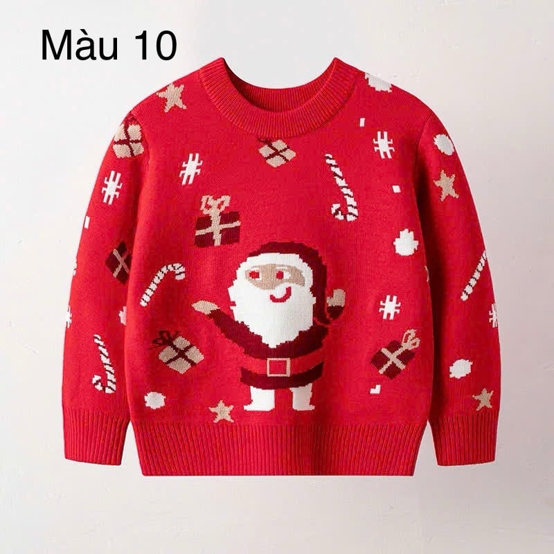 Áo len hoạ tiết Noel nhiều màu cho bé size 2-7y