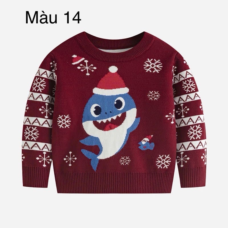 Áo len hoạ tiết Noel nhiều màu cho bé size 2-7y