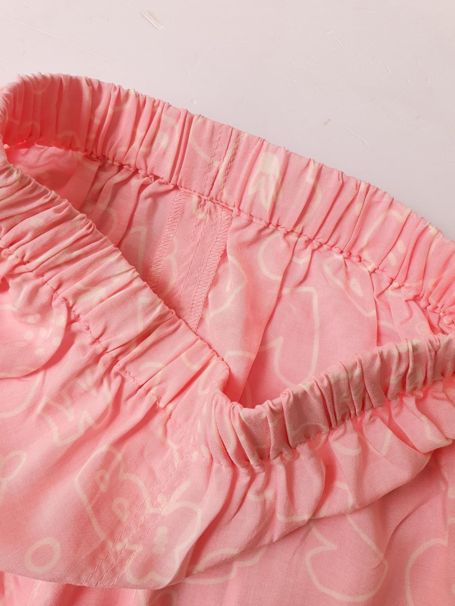 Quần lanh bo gấu xuất Hàn hình gấu chữ in tràn 3 màu size 80 - 160