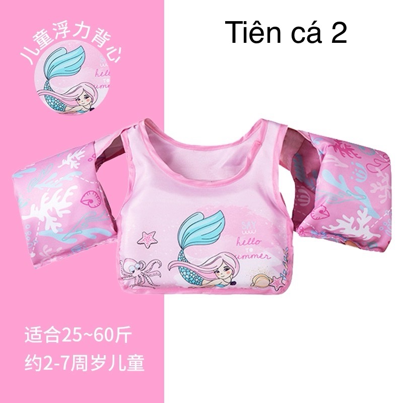 Áo phao bơi trợ nổi đỡ ngực liền tay nhiều màu cho BTBG