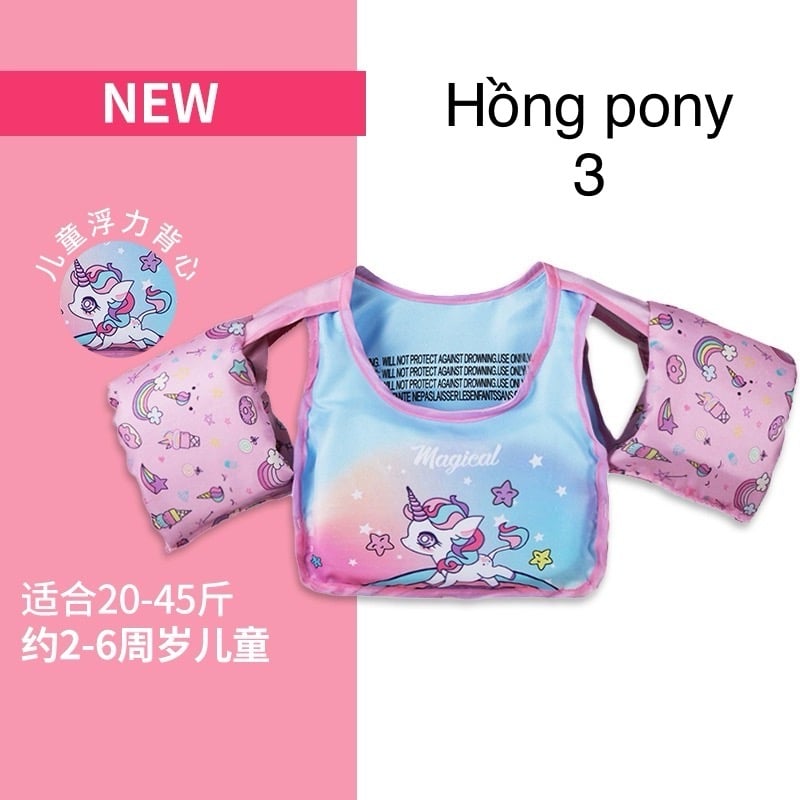 Áo phao bơi trợ nổi đỡ ngực liền tay nhiều màu cho BTBG