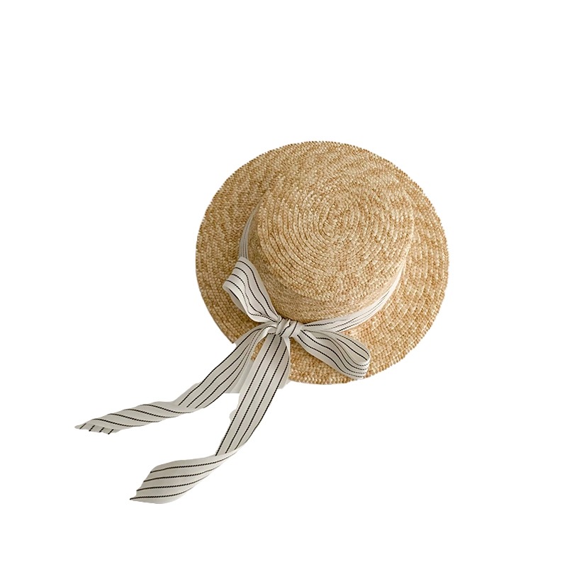 Mũ cói dây nơ nhiều màu BG freesize vòng đầu 47-52cm