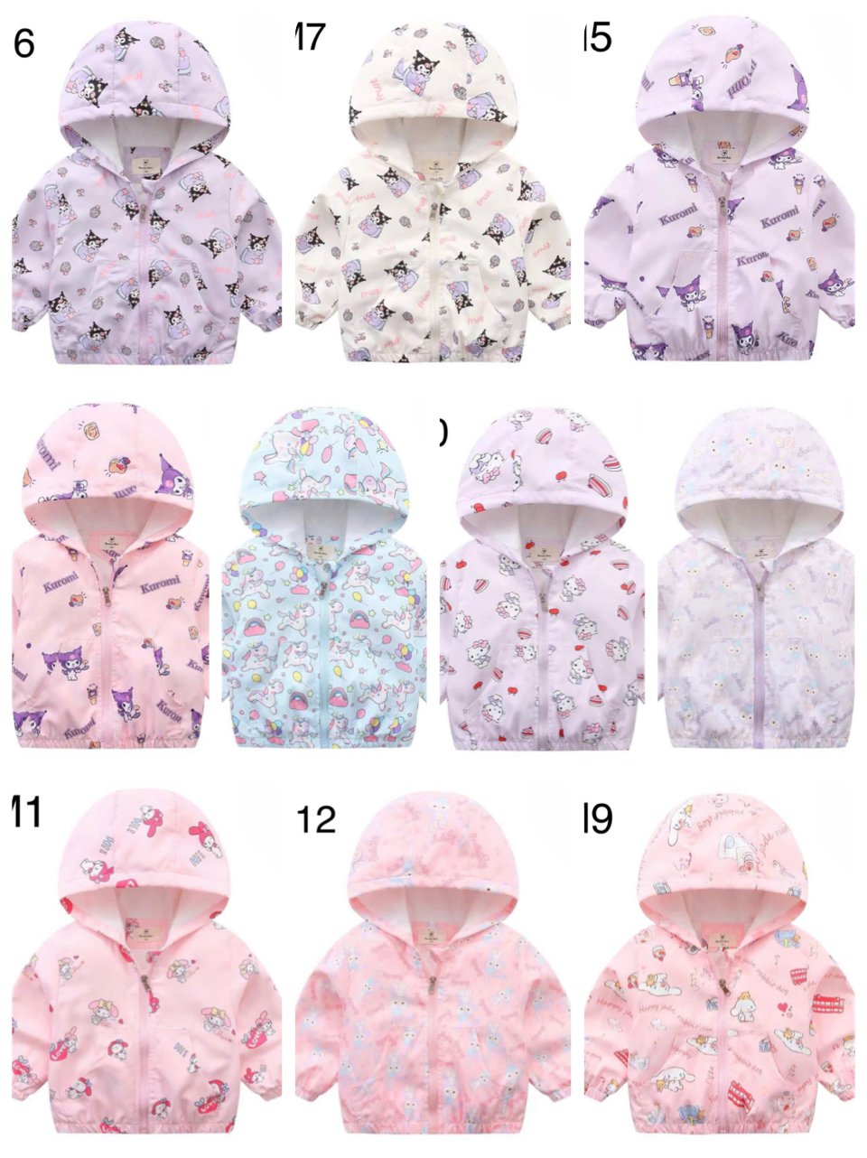 2024 - Áo gió lót cotton Ravedye Bear nhiều hình Bé Gái size 100 - 140