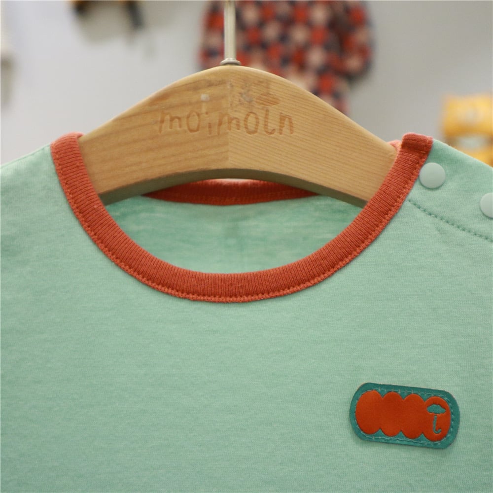 Bộ cotton giấy, cotton mỏng Moimoln xuất Hàn mặc thu cho bé size 80-130