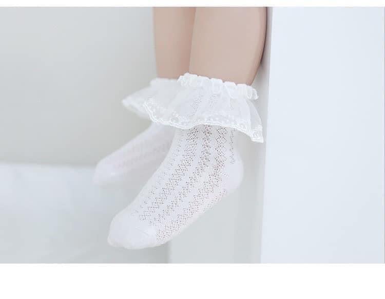 Tất Nemo Baby cổ ren 2 màu hồng/trắng size 1-6y