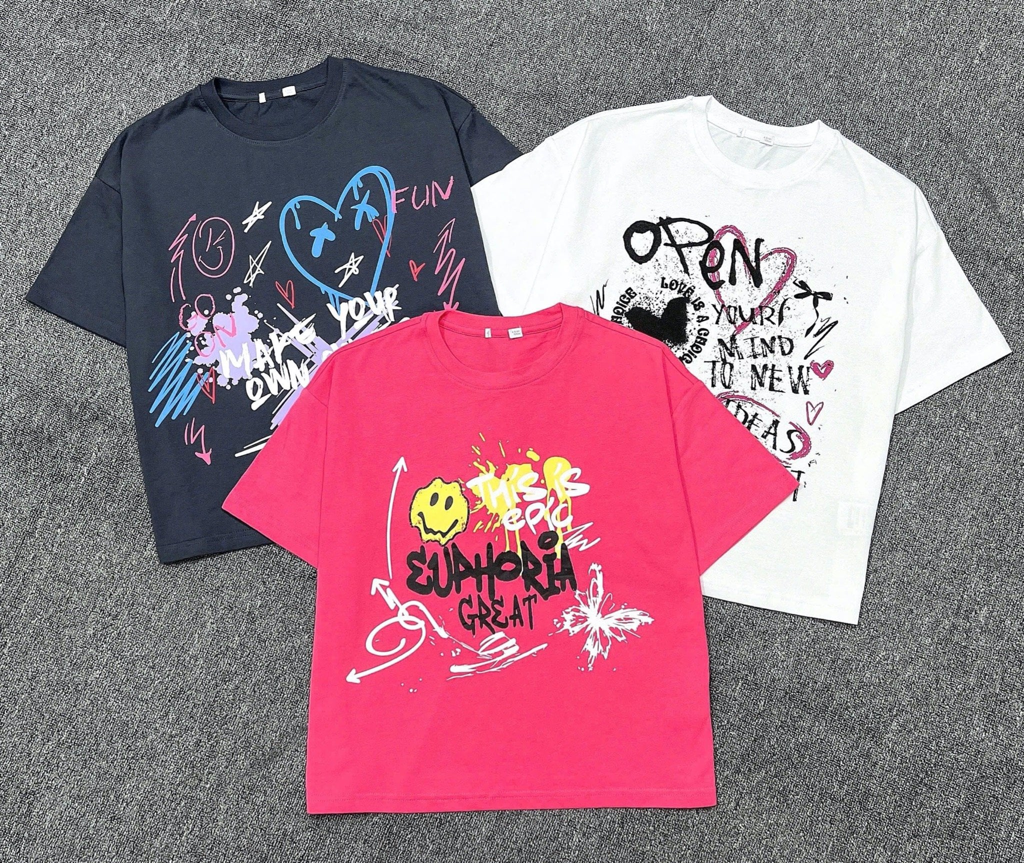 Áo cotton GGJJ dòng Đại 3 hình Bé Gái size 6 - 14y+