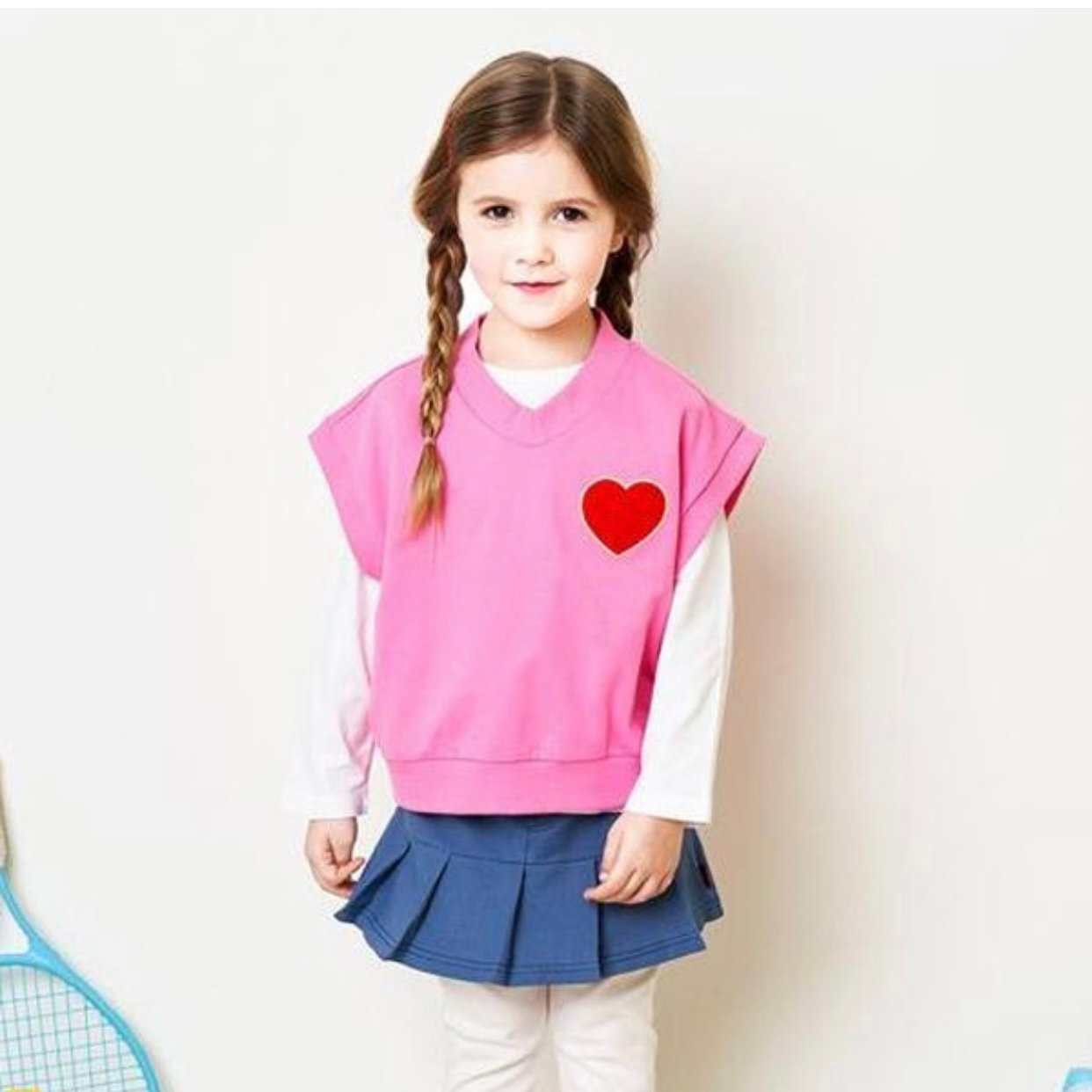 Gile nỉ da cá AndiApple 2 màu hồng/navy (không kèm áo trắng)