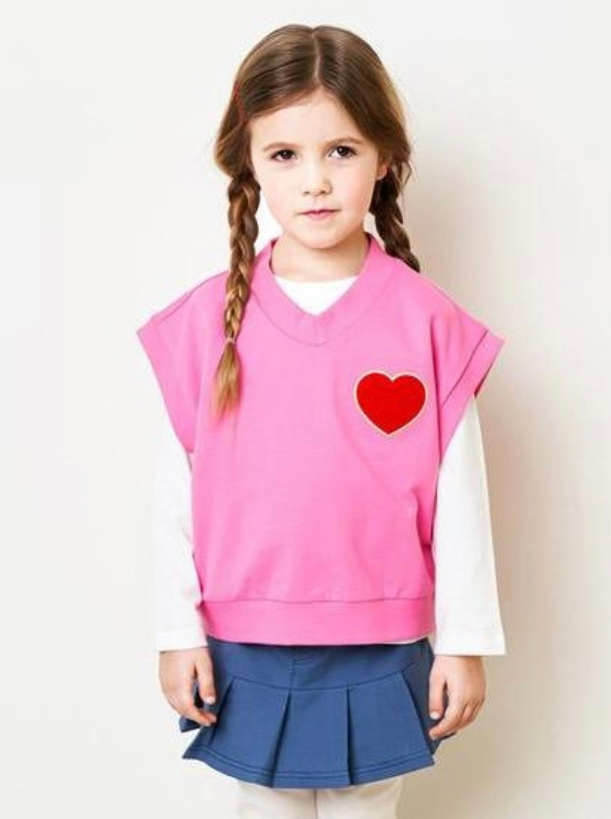 Gile nỉ da cá AndiApple 2 màu hồng/navy (không kèm áo trắng)