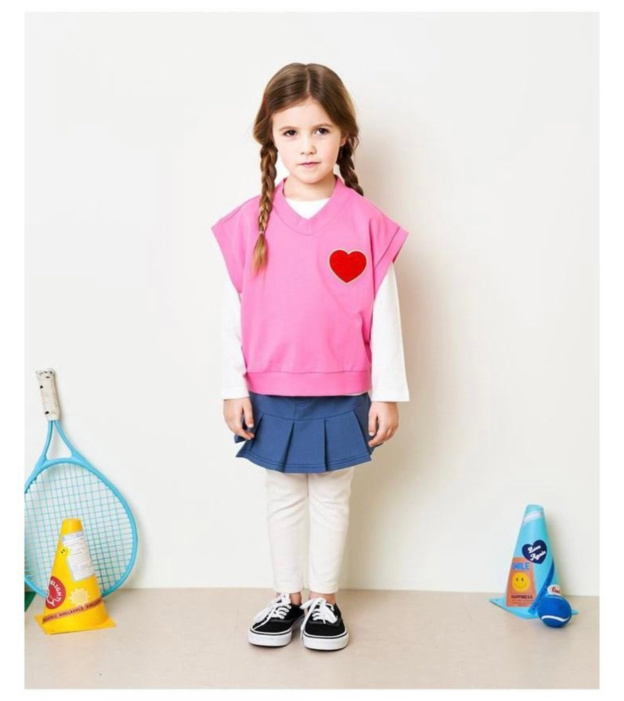 Gile nỉ da cá AndiApple 2 màu hồng/navy (không kèm áo trắng)