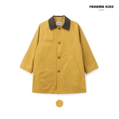 Áo khoác trenchcoat Renoma màu vàng phối cổ nâu BT 120-160
