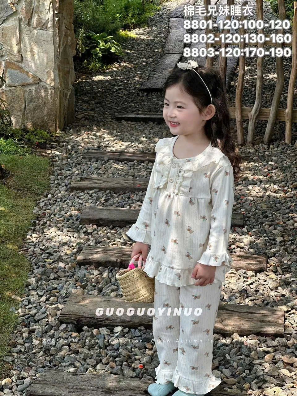 BM1 - Bộ pyjama QC vải thun mềm nhiều màu cho bé gái size 130-160