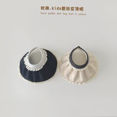 Mũ Ohaier bờm vành chống nắng 2 màu đen/be bé gái size 3-7y