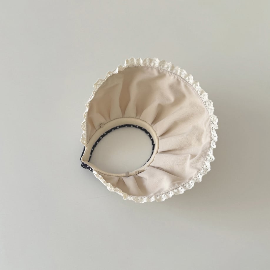 Mũ Ohaier bờm vành chống nắng 2 màu đen/be bé gái size 3-7y