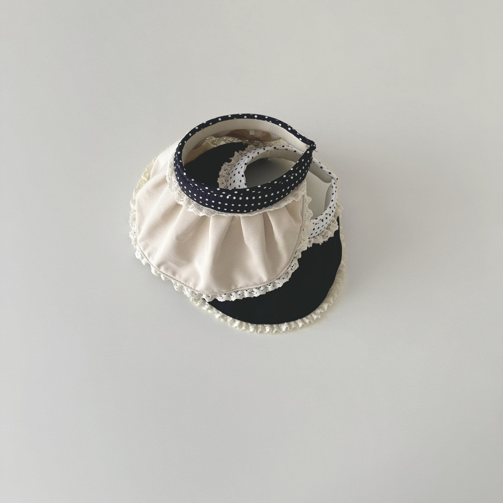 Mũ Ohaier bờm vành chống nắng 2 màu đen/be bé gái size 3-7y