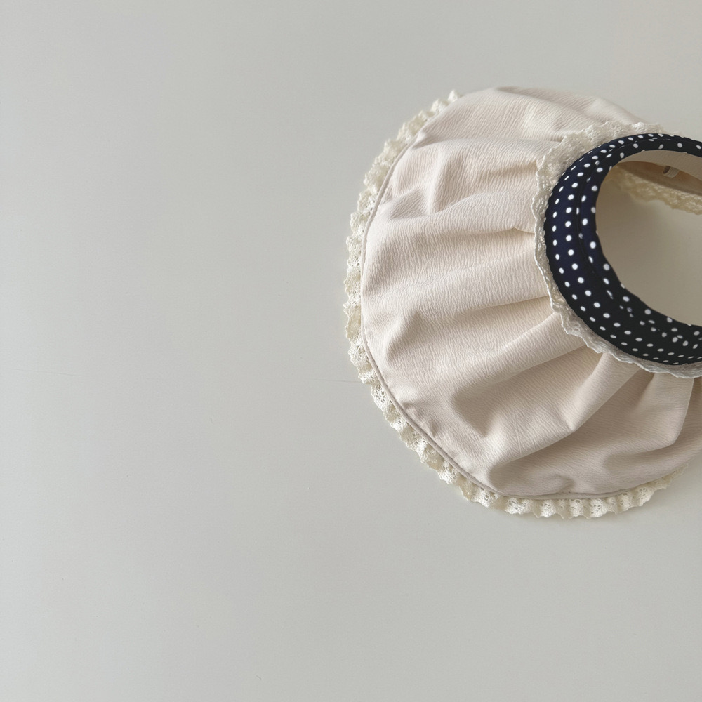 Mũ Ohaier bờm vành chống nắng 2 màu đen/be bé gái size 3-7y