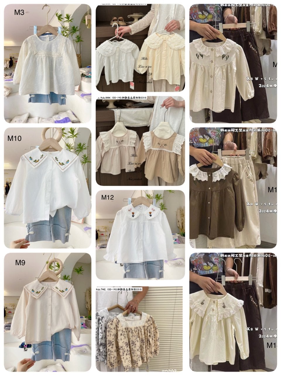 Áo sơ mi nhiều mẫu Bé Gái size 90 - 140